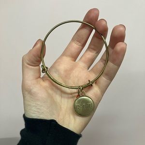 RIT Rochester Institute of Technology Gold Bangle Charm Bracelet